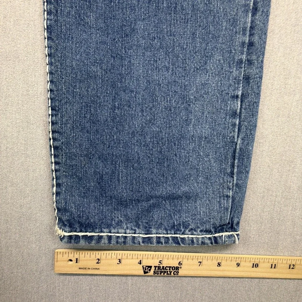 True Religion Jeans Men's 42x34 Ricky Relaxed Straight Faded Flap Pocket Denim